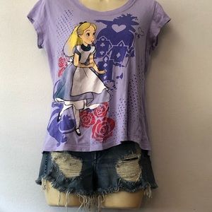 Disney Alice In Wonderland Graphic Purple Womens T